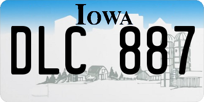 IA license plate DLC887