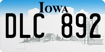 IA license plate DLC892