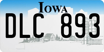 IA license plate DLC893