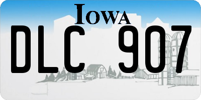 IA license plate DLC907
