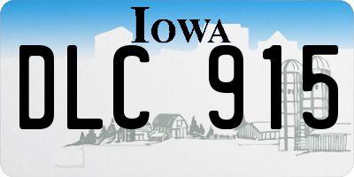 IA license plate DLC915