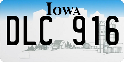 IA license plate DLC916