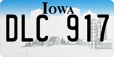 IA license plate DLC917