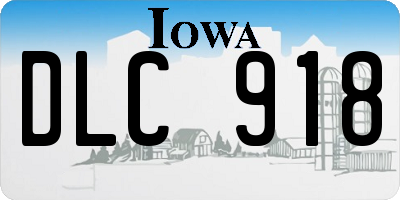 IA license plate DLC918