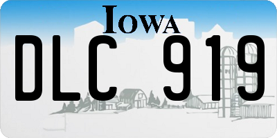 IA license plate DLC919