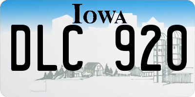 IA license plate DLC920