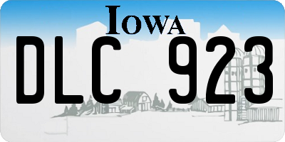 IA license plate DLC923
