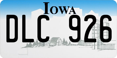IA license plate DLC926