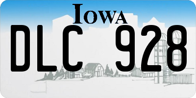 IA license plate DLC928