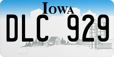IA license plate DLC929