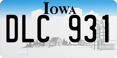 IA license plate DLC931
