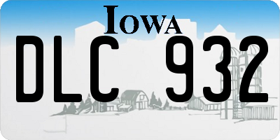 IA license plate DLC932