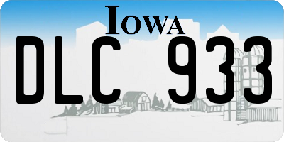IA license plate DLC933