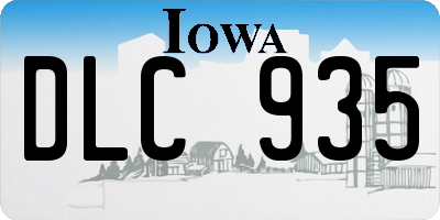 IA license plate DLC935