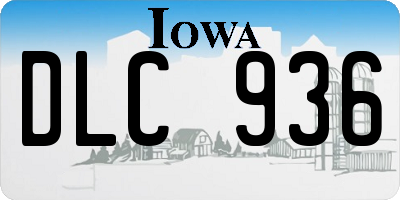IA license plate DLC936