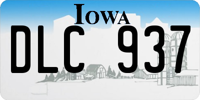 IA license plate DLC937