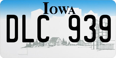 IA license plate DLC939