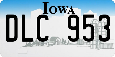 IA license plate DLC953