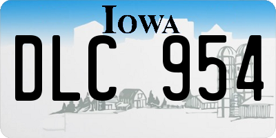 IA license plate DLC954
