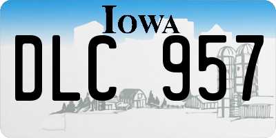 IA license plate DLC957