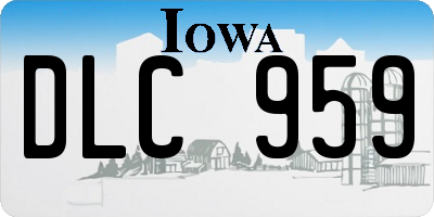 IA license plate DLC959