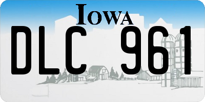IA license plate DLC961