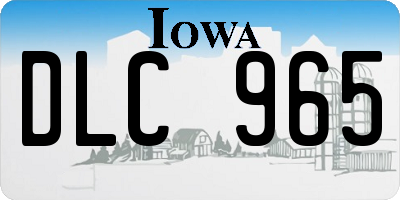 IA license plate DLC965