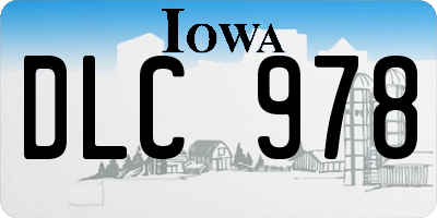 IA license plate DLC978