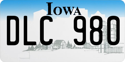 IA license plate DLC980