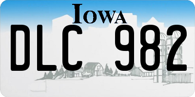 IA license plate DLC982