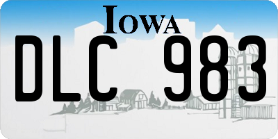 IA license plate DLC983