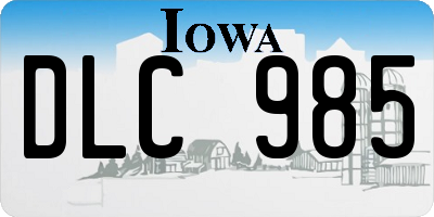 IA license plate DLC985