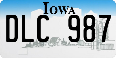 IA license plate DLC987