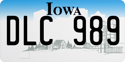 IA license plate DLC989