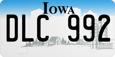 IA license plate DLC992