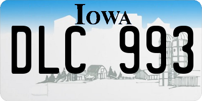 IA license plate DLC993
