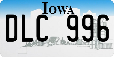 IA license plate DLC996