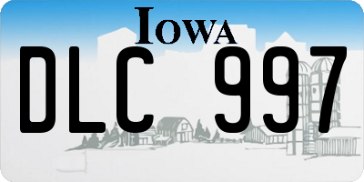 IA license plate DLC997