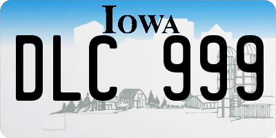 IA license plate DLC999