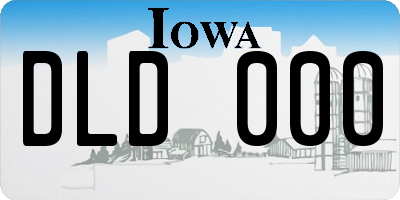 IA license plate DLD000