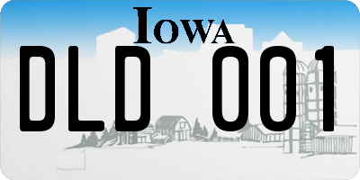 IA license plate DLD001