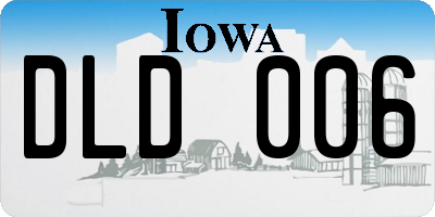 IA license plate DLD006