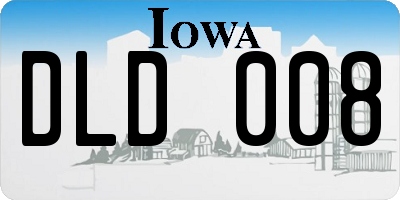 IA license plate DLD008
