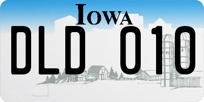 IA license plate DLD010