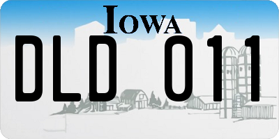 IA license plate DLD011
