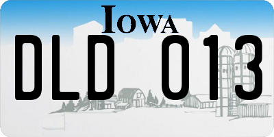 IA license plate DLD013