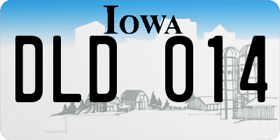 IA license plate DLD014