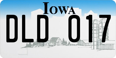 IA license plate DLD017