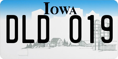 IA license plate DLD019