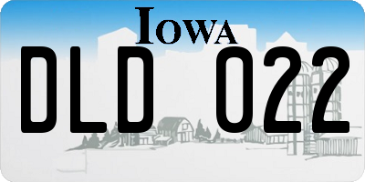 IA license plate DLD022
